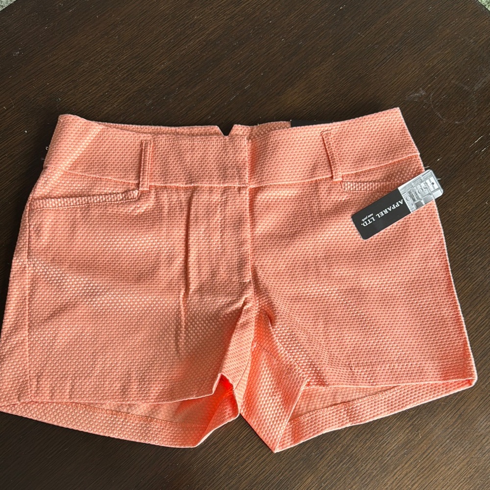 Soho Apparel Orange Bermuda Shorts Tailored Cotton Blend